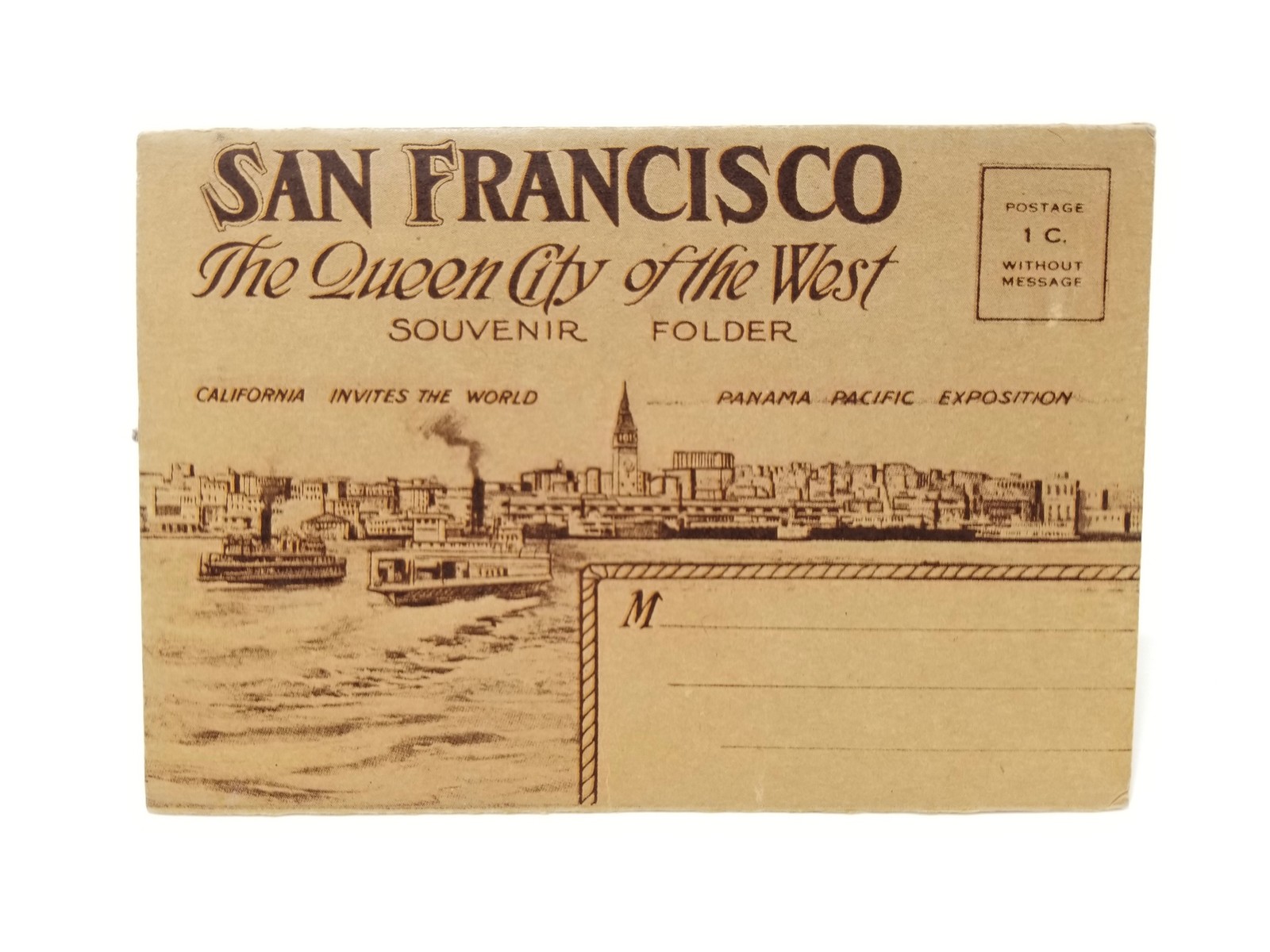 Vintage San Francisco 1900s Post Card Souvenir Folder 1 Cent, Neat Art, Nice