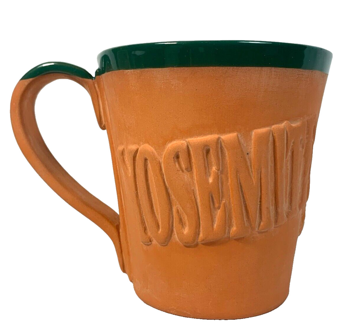Yosemite National Park Mug Terra Cotta & Green Glaze Vintage Half Dome