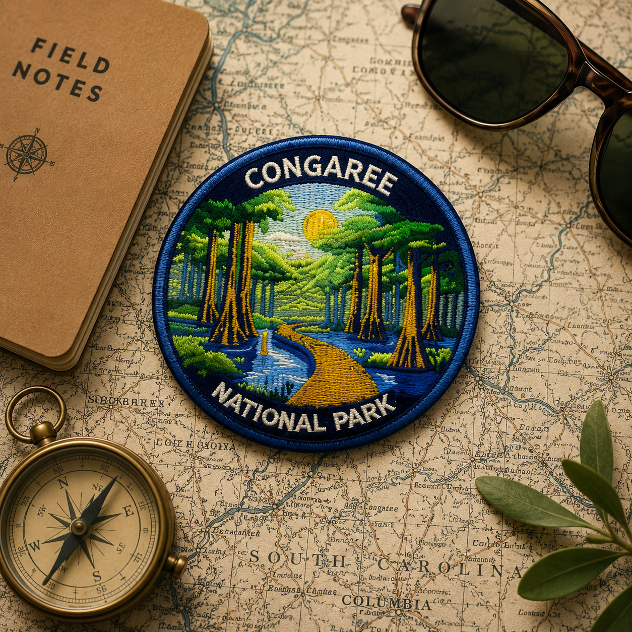 Congaree National Park Patch 3″ Iron On Embroidered Travel Souvenir Badge