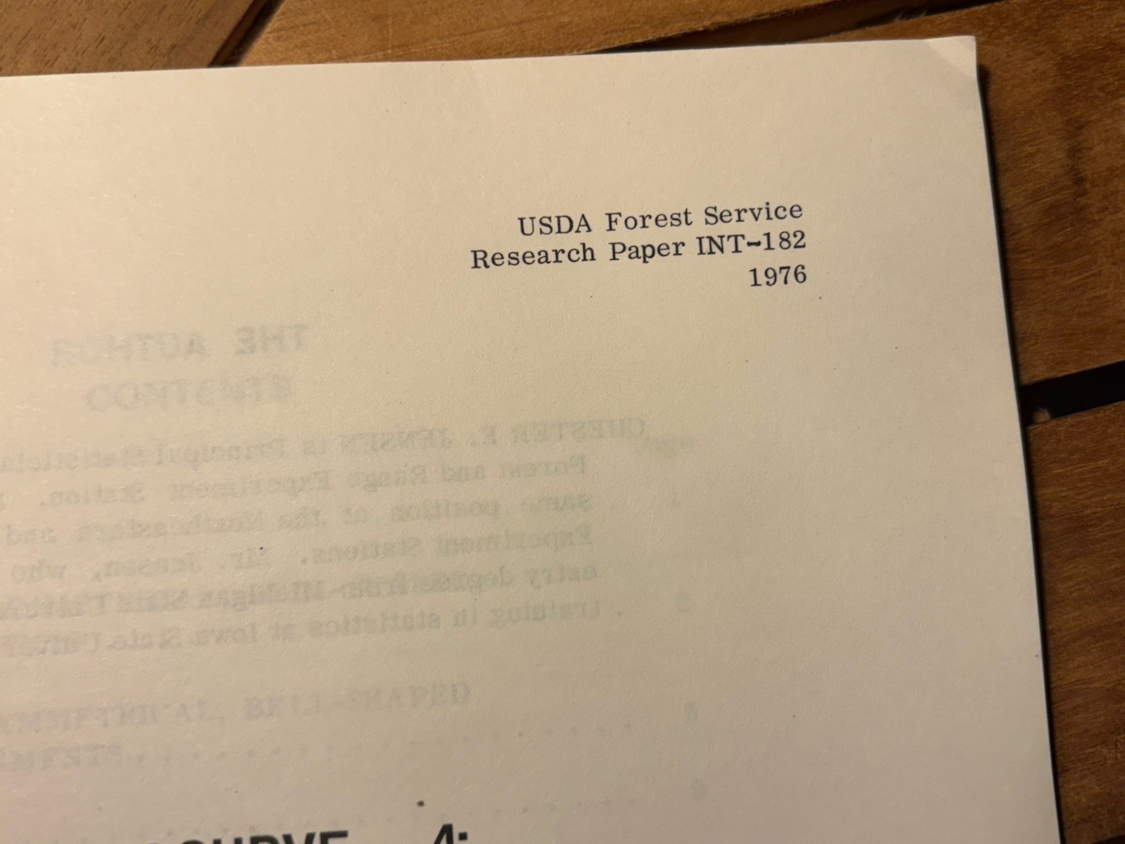Intermountian Forest And Experiment Station Utah 1976 Research Paper Math