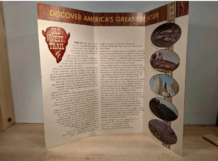 Lot Of 2 Vintage Vacation Brochure Yellowstone Old West Trail Western States