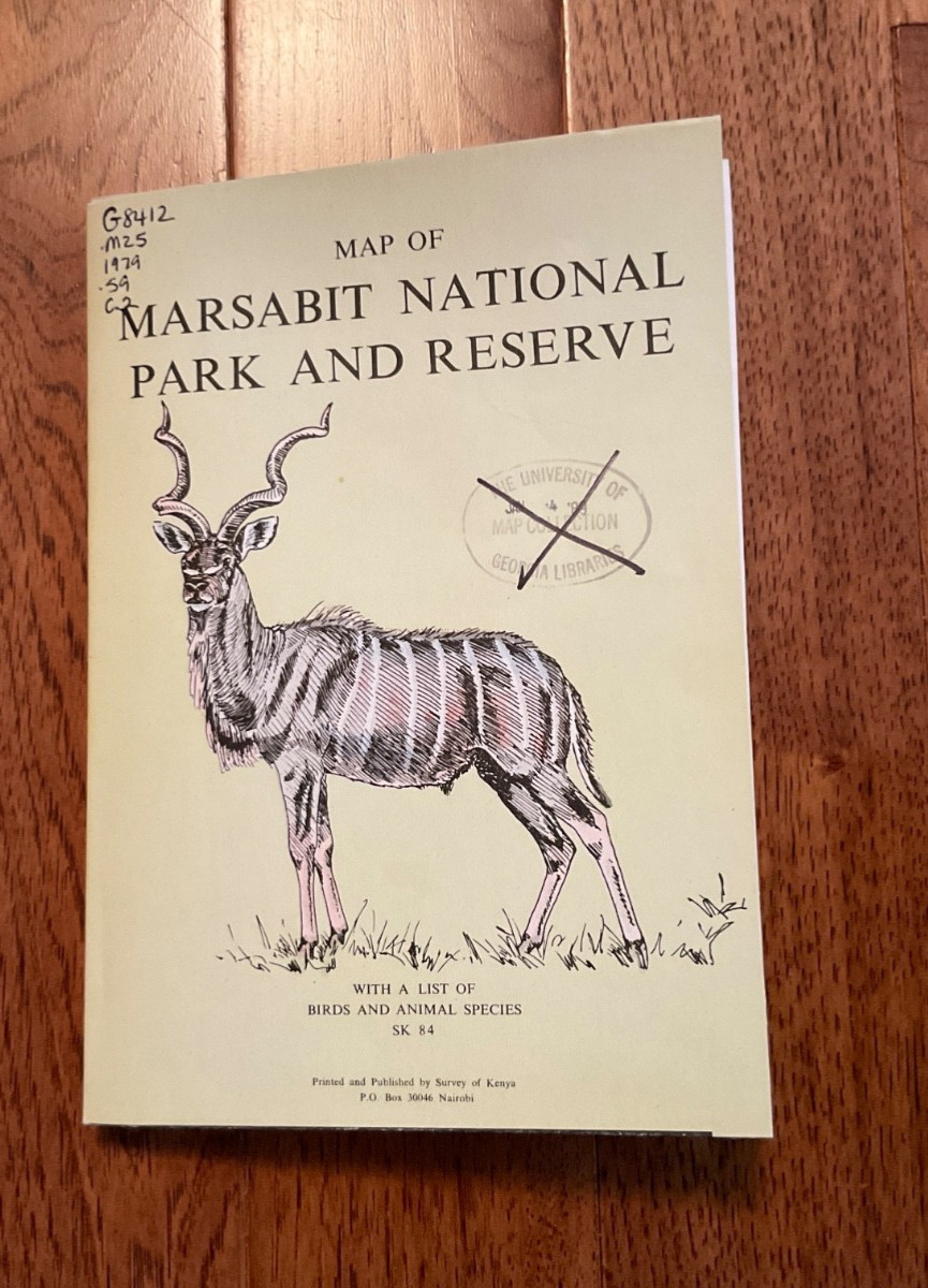 Map of Marsabit National Park and Reserve, Copyright 1979 Kenya Government