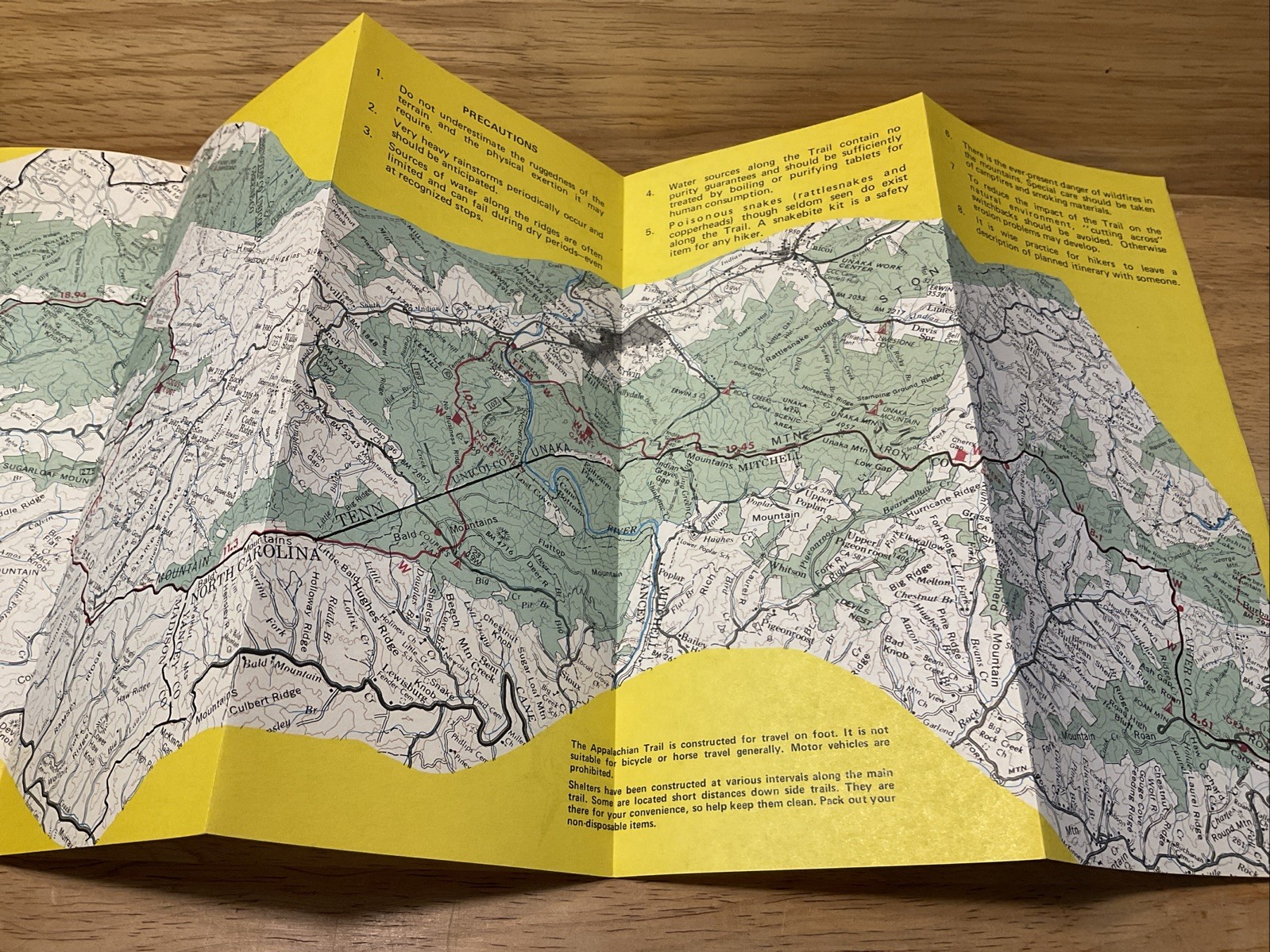 1974 Pisgah & Cherokee National Forest Appalachian Trail North Carolina Tenn
