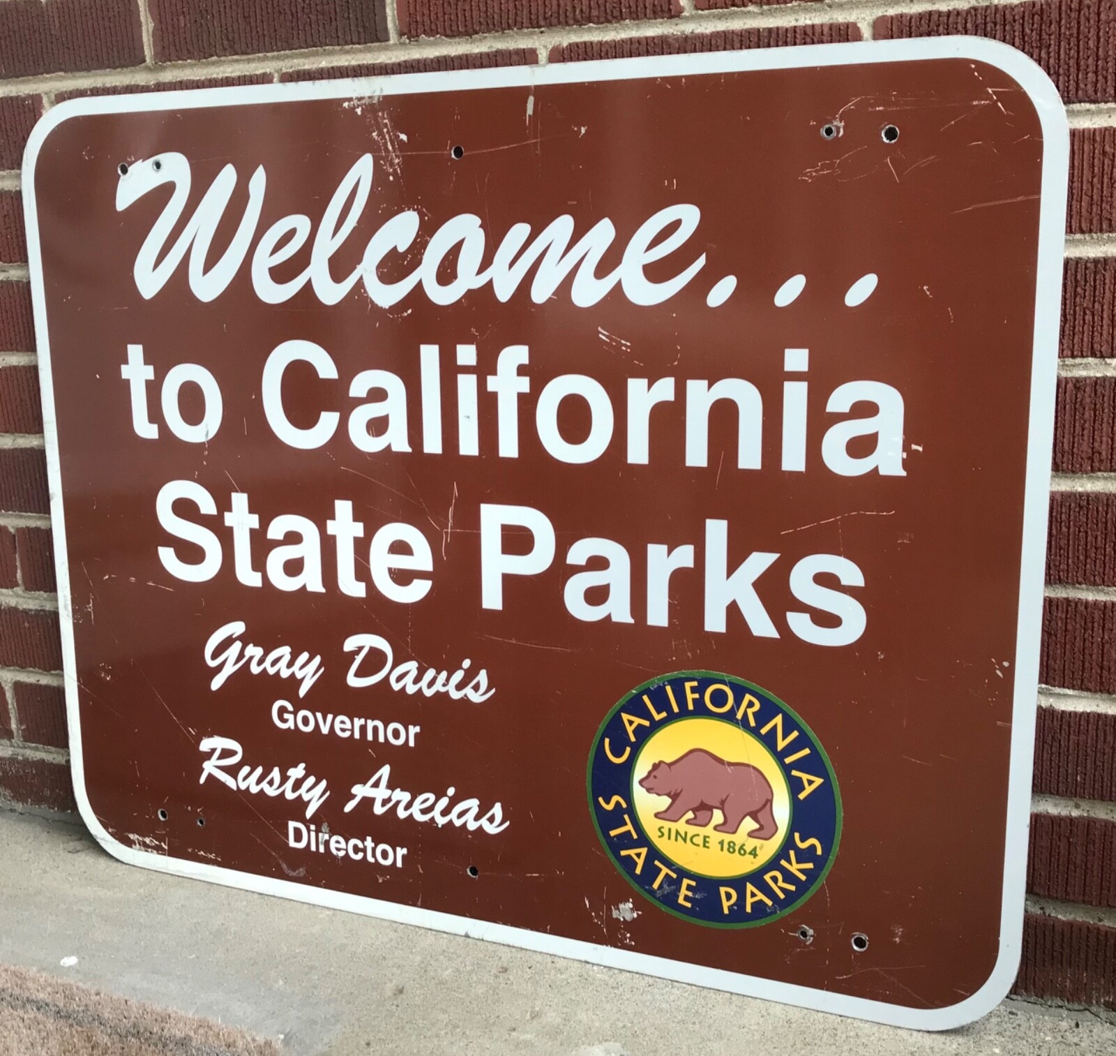 Welcome to California State Parks Metal Sign Governor Gray Davis SO-CAL GAS OIL
