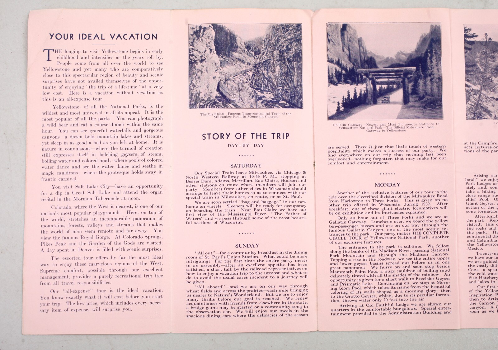 Rare 1932 Bargain Tours Brochure Yellowstone Salt Lake City Colorado Rockies