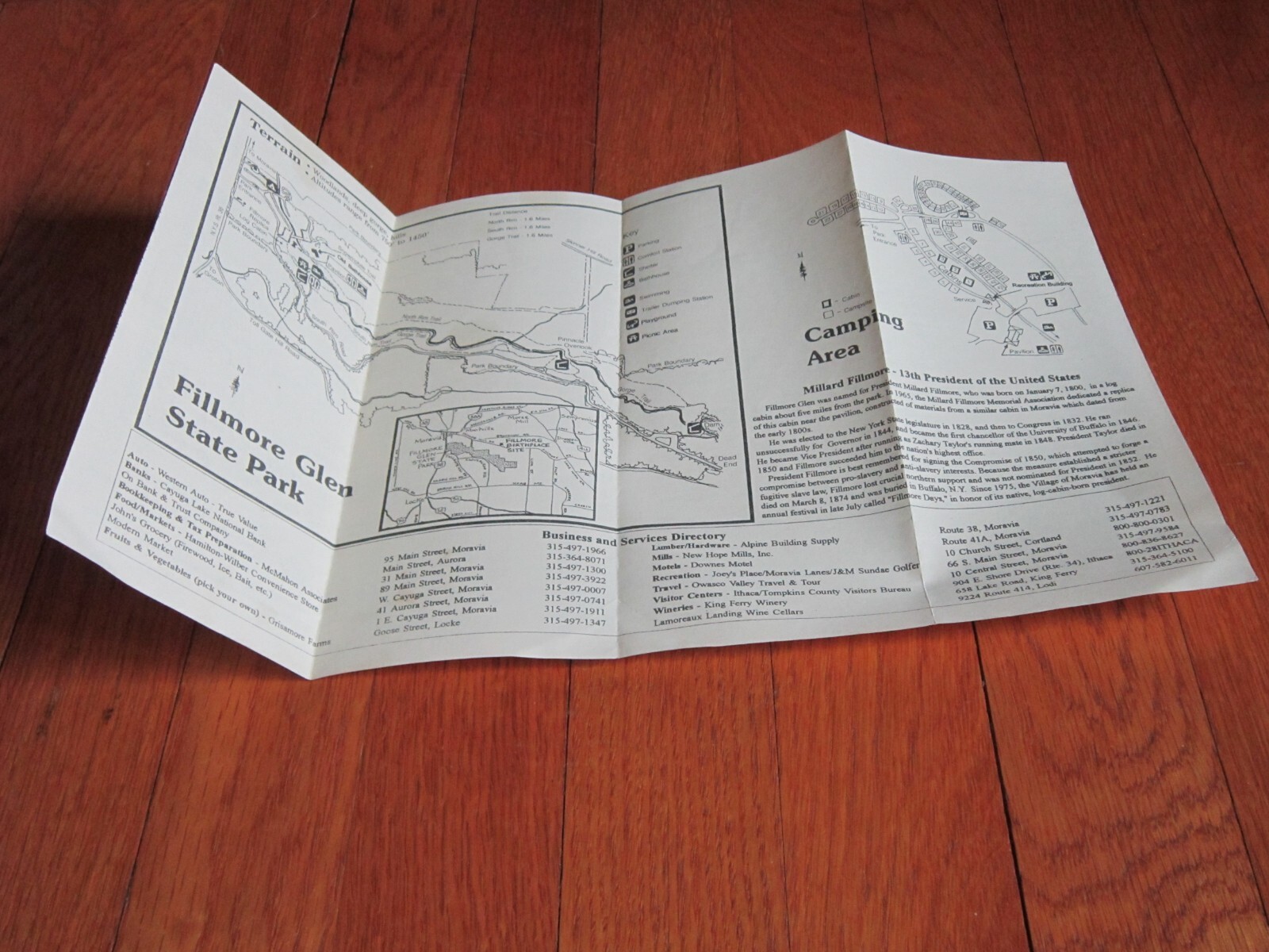 Fillmore Glen State Park Brochure Gov Pataki Map History Info Moravia NY