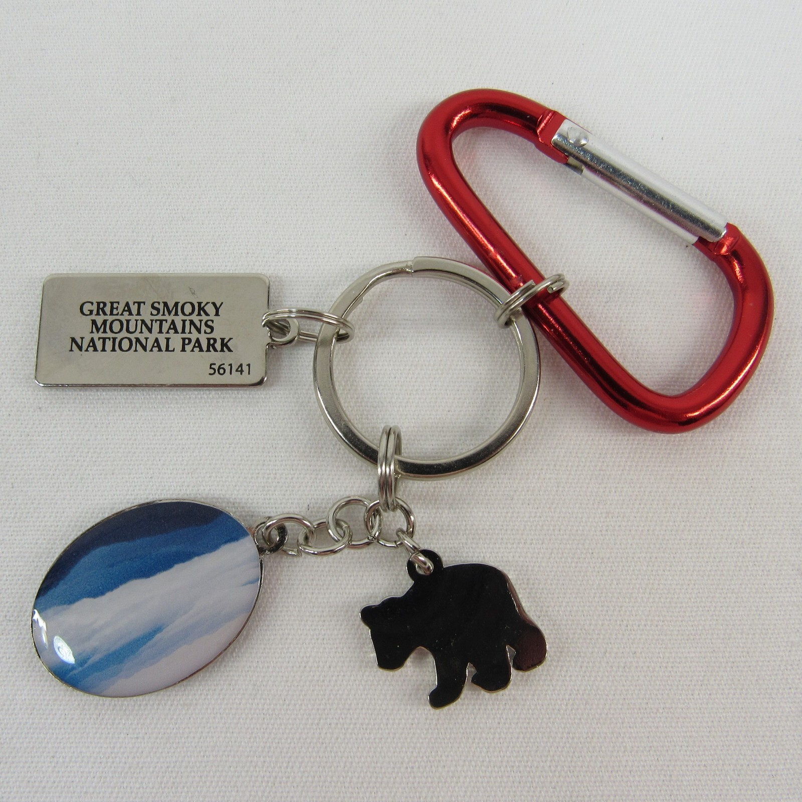 GSMP Souvenir Keychain Great Smoky Mountains National Park Black Bear Charms Red