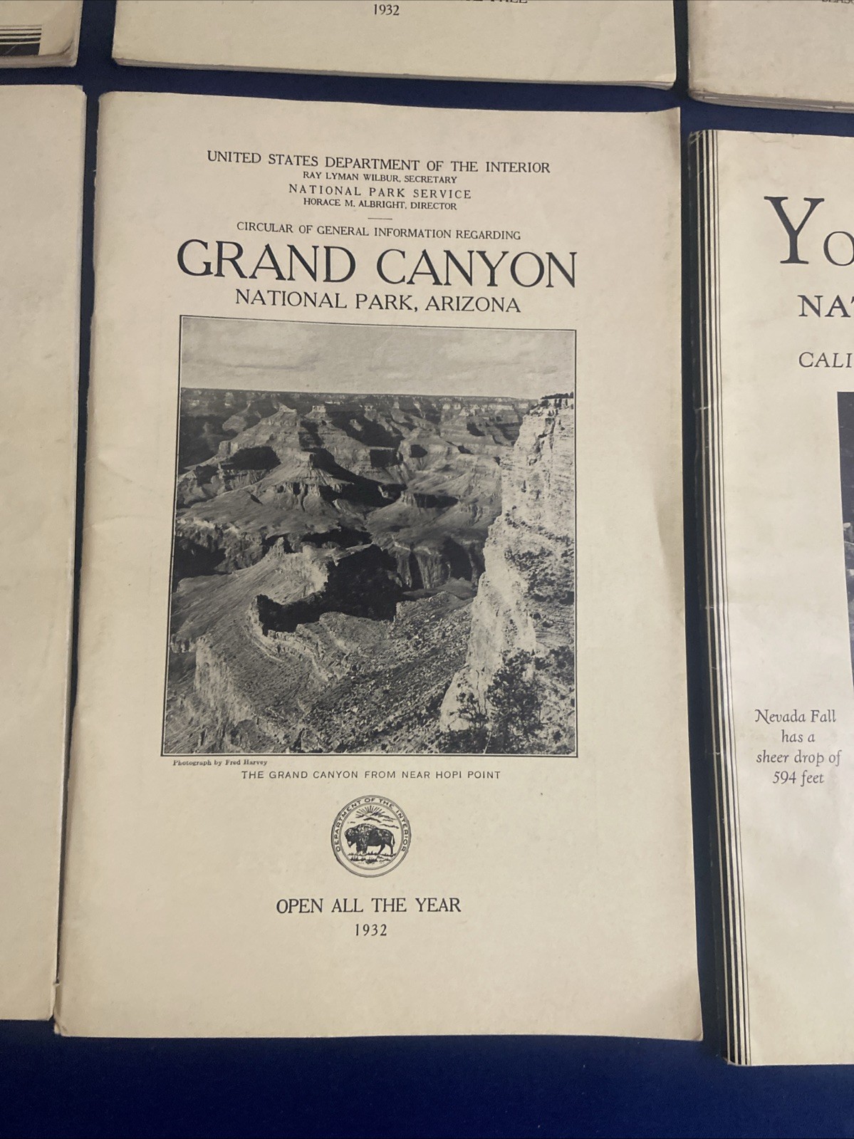 Lot of 6 NATIONAL PARK Guide Books from 1932 & 1933 – VG+ Yosemite Glacier +