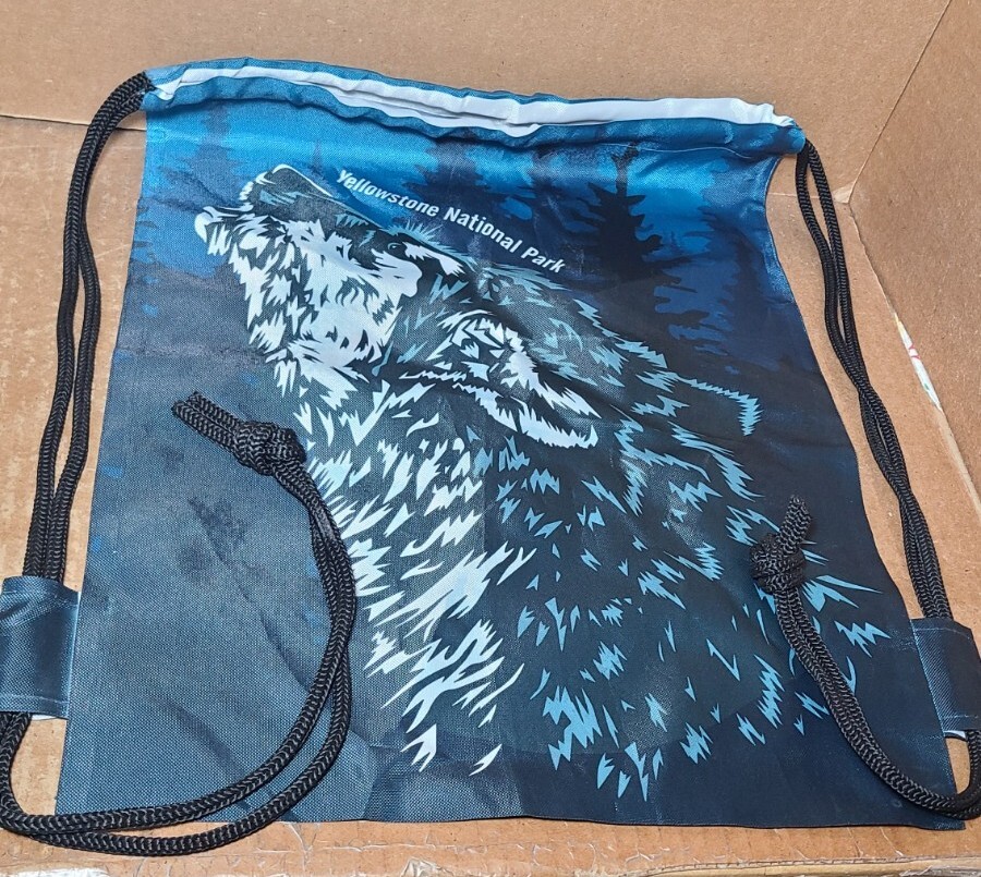 Yellowstone National Park Stephen Joseph Drawstring Bag Backpack Howling Wolf