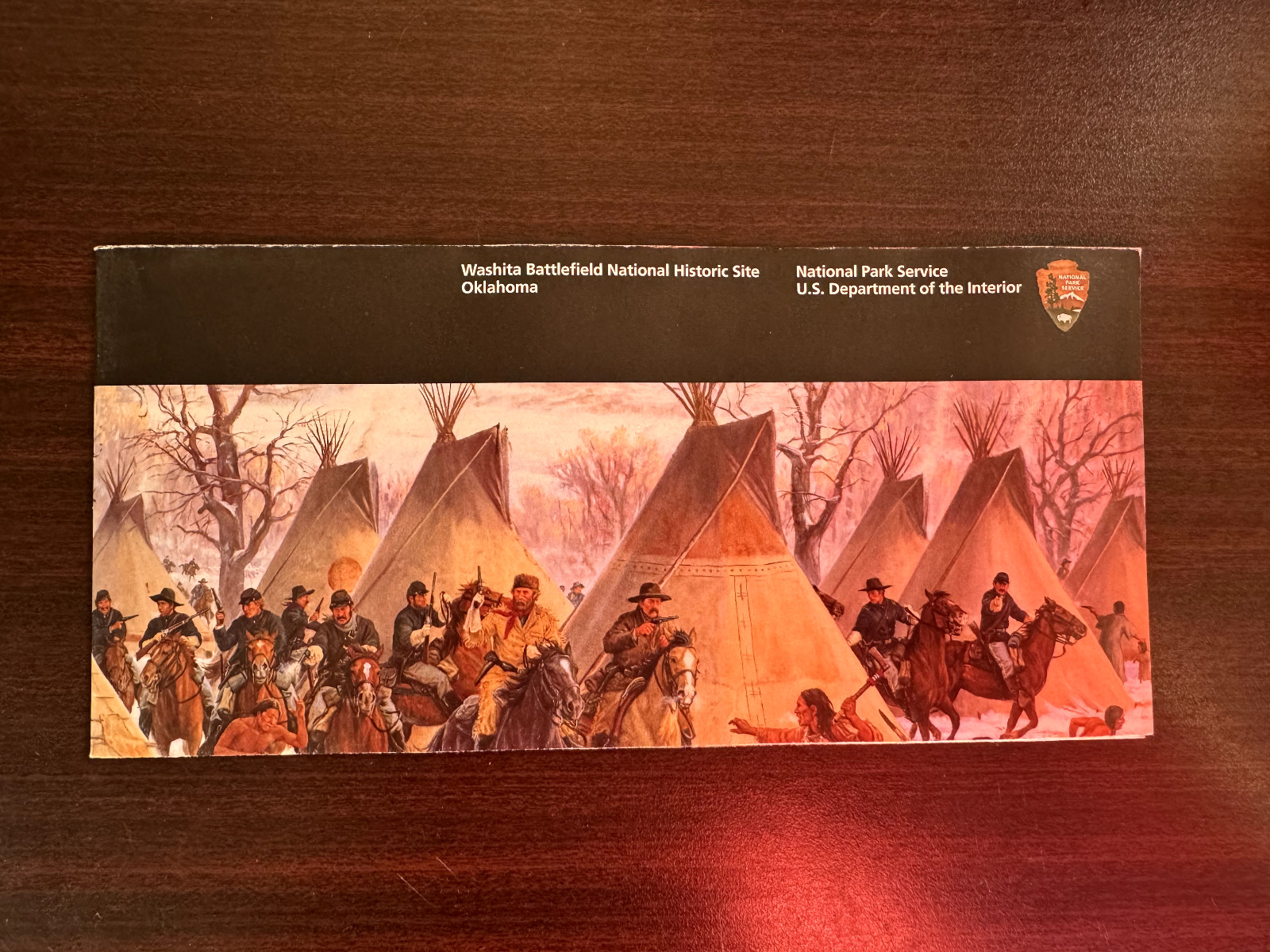 Washita Battlefield Special 150th Commemoration National Park unigrid brochure