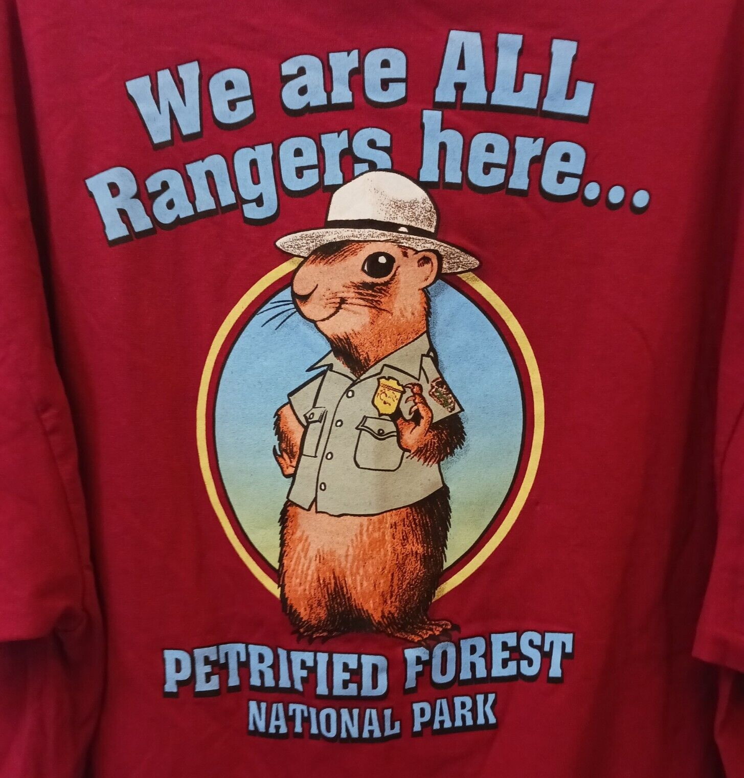 Petrified Forest T-Shirt Unisex Sz 2XL Red We Are All Rangers Here…Gildan #B1