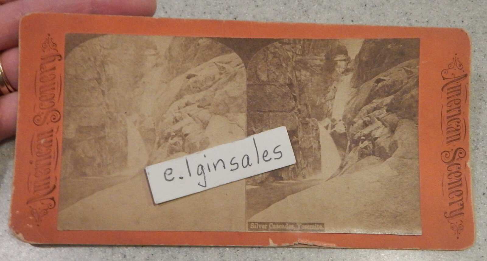 Silver Cascades, Yosemite – American Scenery Stereo View – Circa 1880
