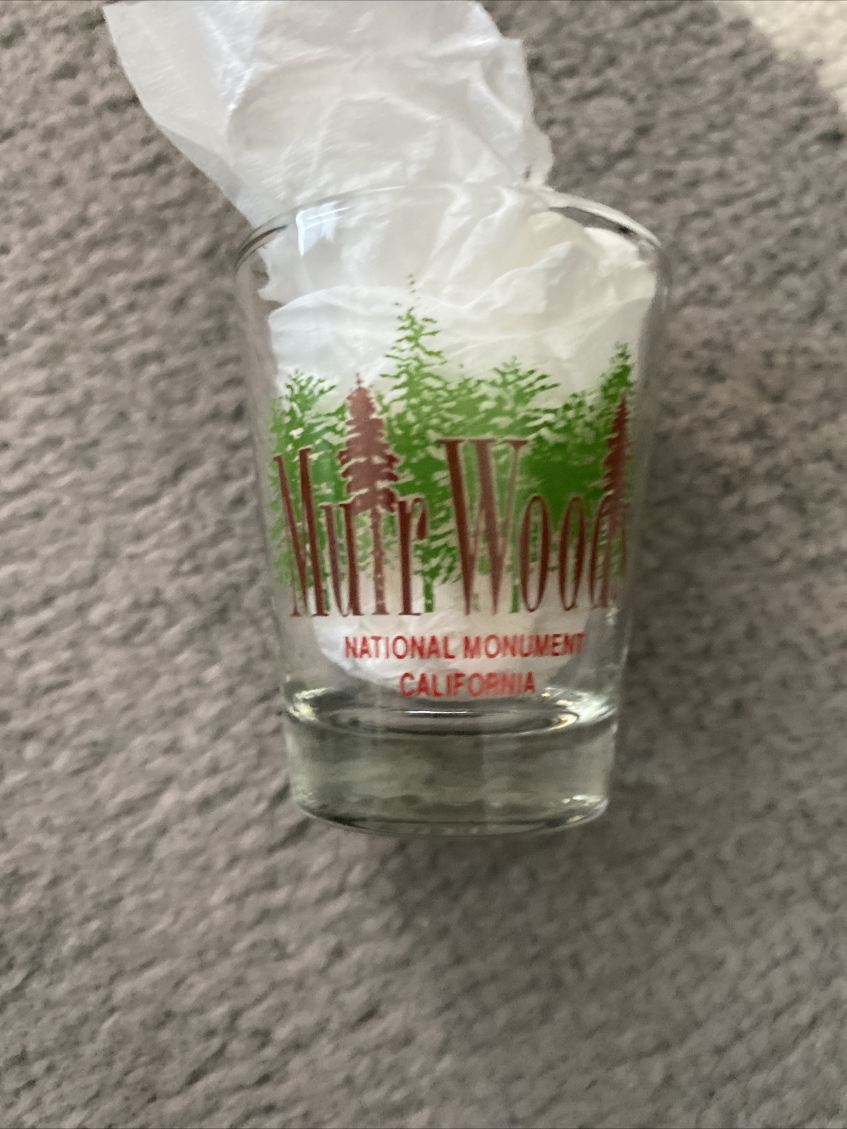 Vintage Muir Woods Shot Glass NPS National Monument California Souvenir Park