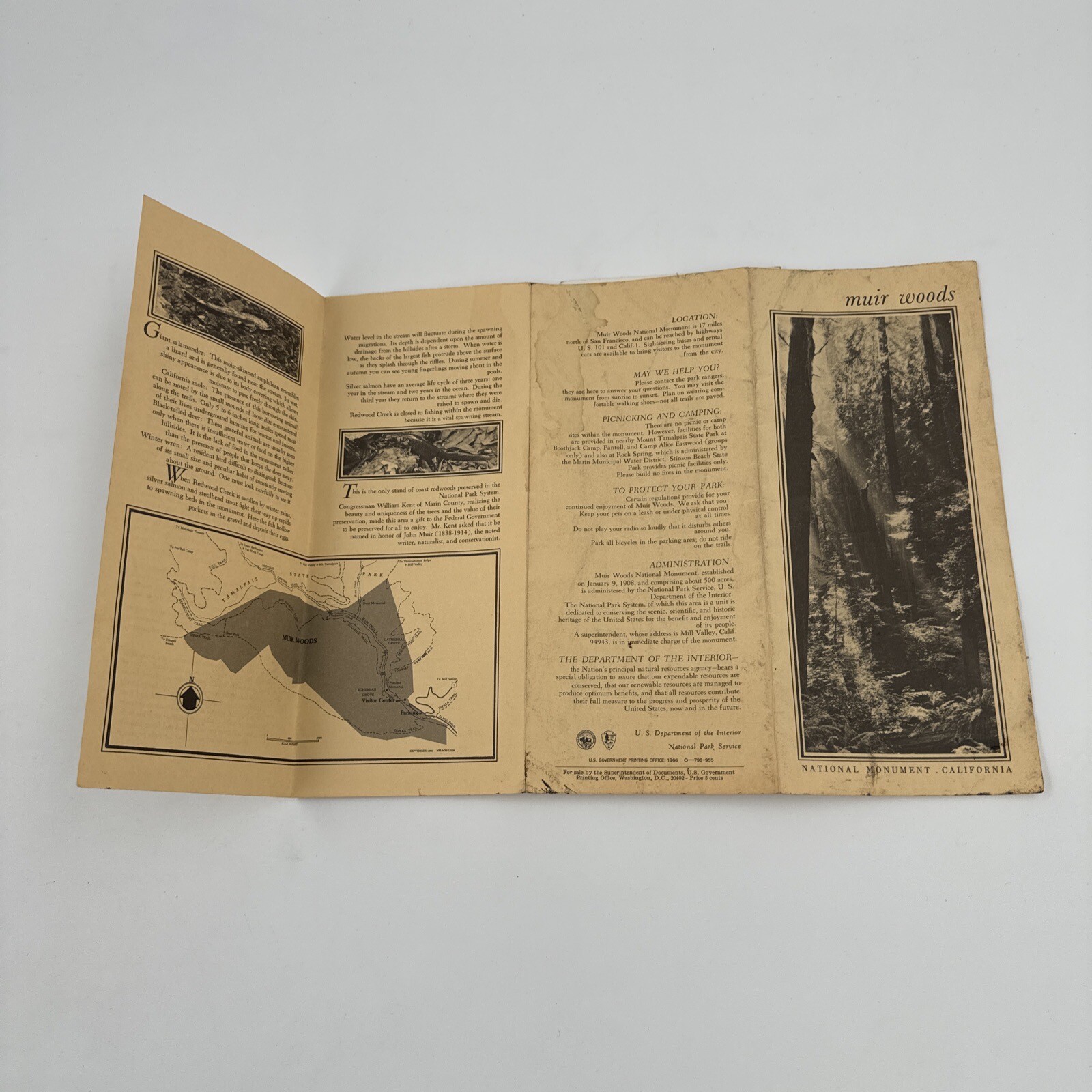 Vintage 1966 National Park Brocures Yosemite Sequoia Kings Canyon Muir Woods