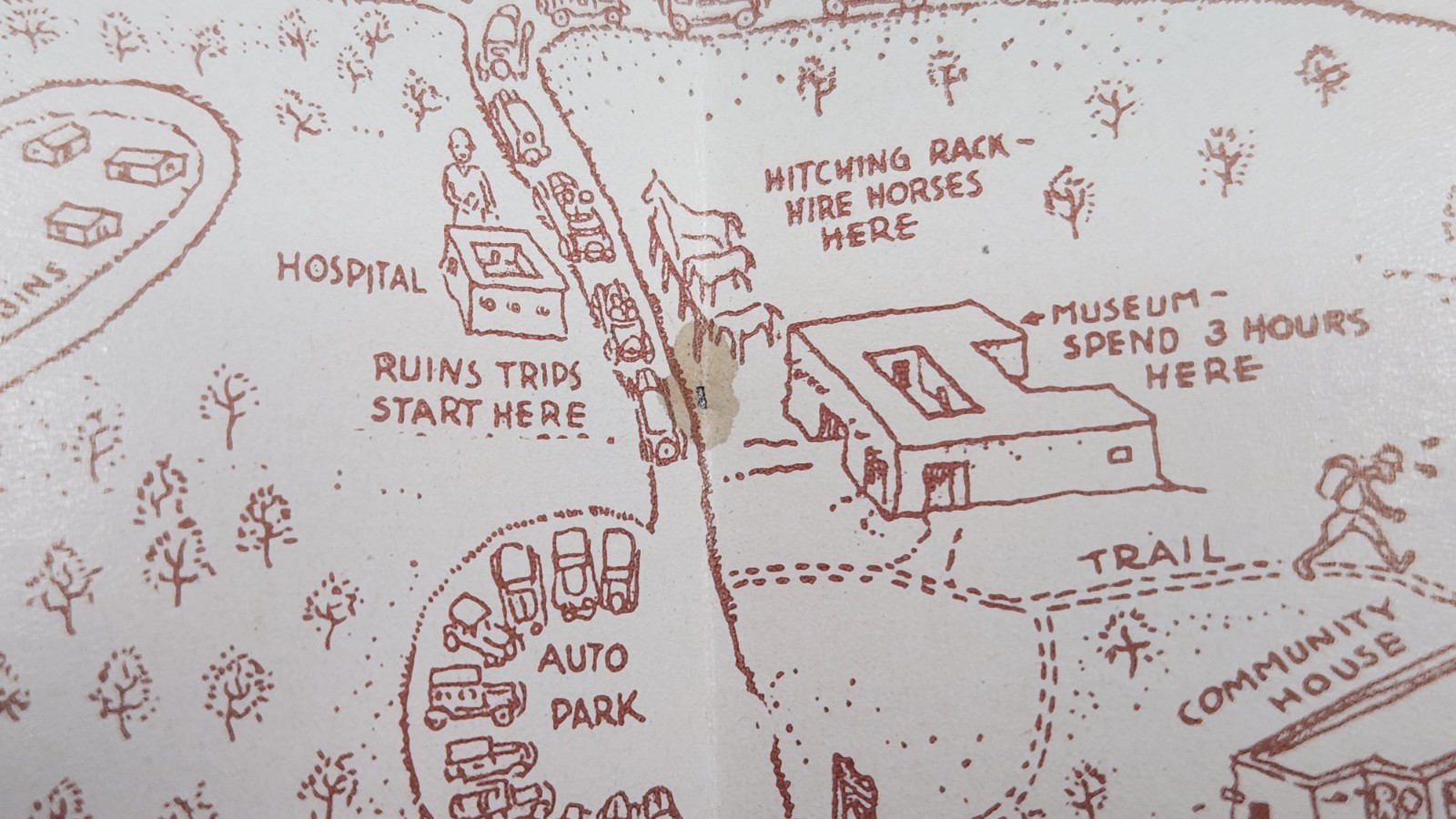 Vintage 1960’s Map and Guide to Mesa Verda National Park Souvenir
