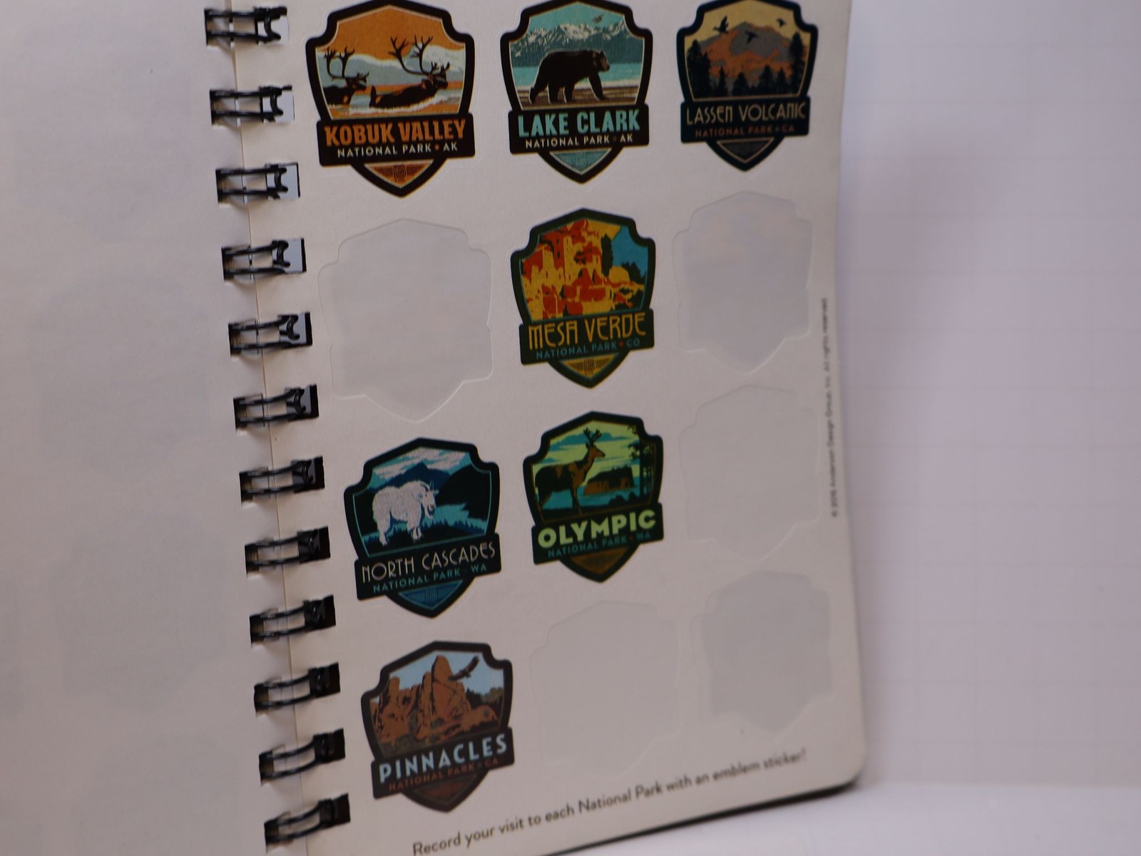Anderson Design Group National Park Adventure Guide Stickers Spiral Book. used.