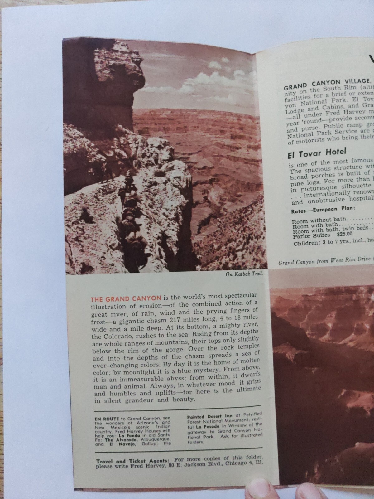 Vintage 1956 Grand Canyon Pamphlet