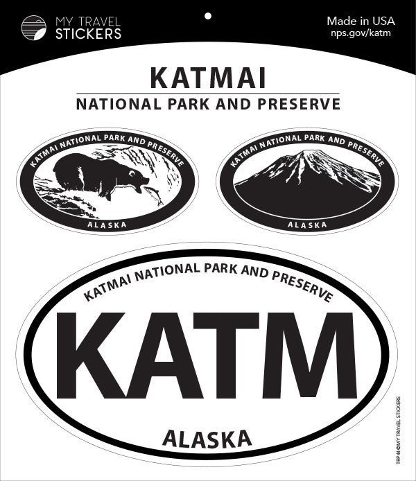 Katmai National Park and Preserve (KATM) Alaska – Triple Decal Vinyl Sticker Set