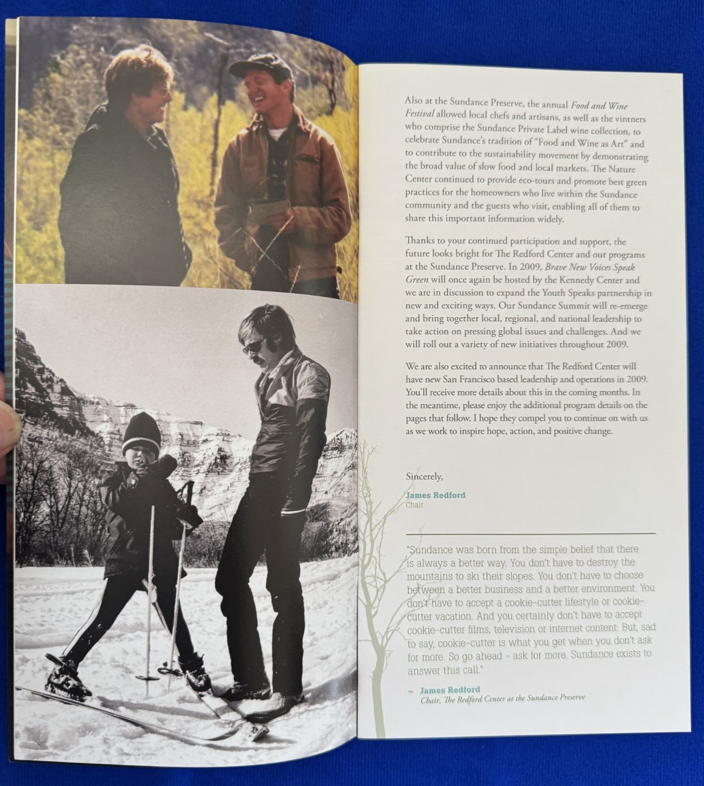 2008/2009 Redford Center Sundance Program Brochure-Robert (Bob) & James Redford