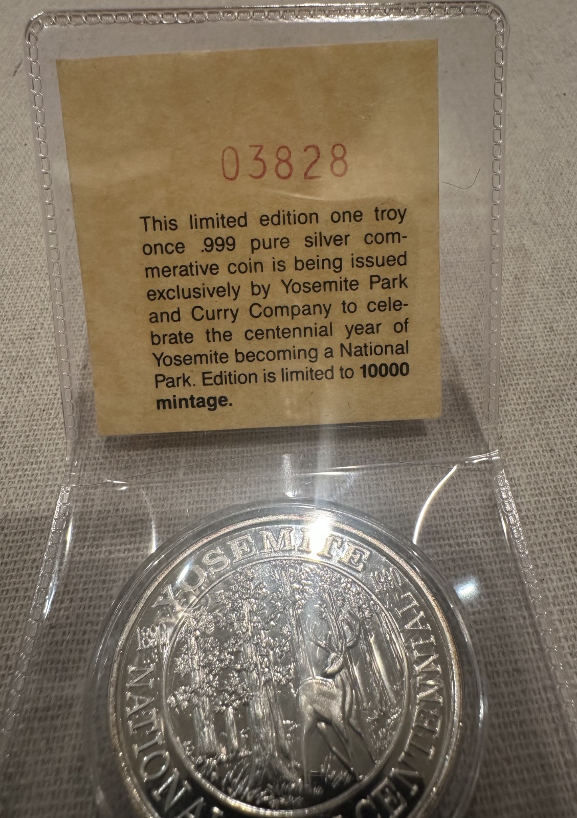 Yosemite National Park Centennial Coin 1 Troy Oz .999 Fine Silver Round Medal