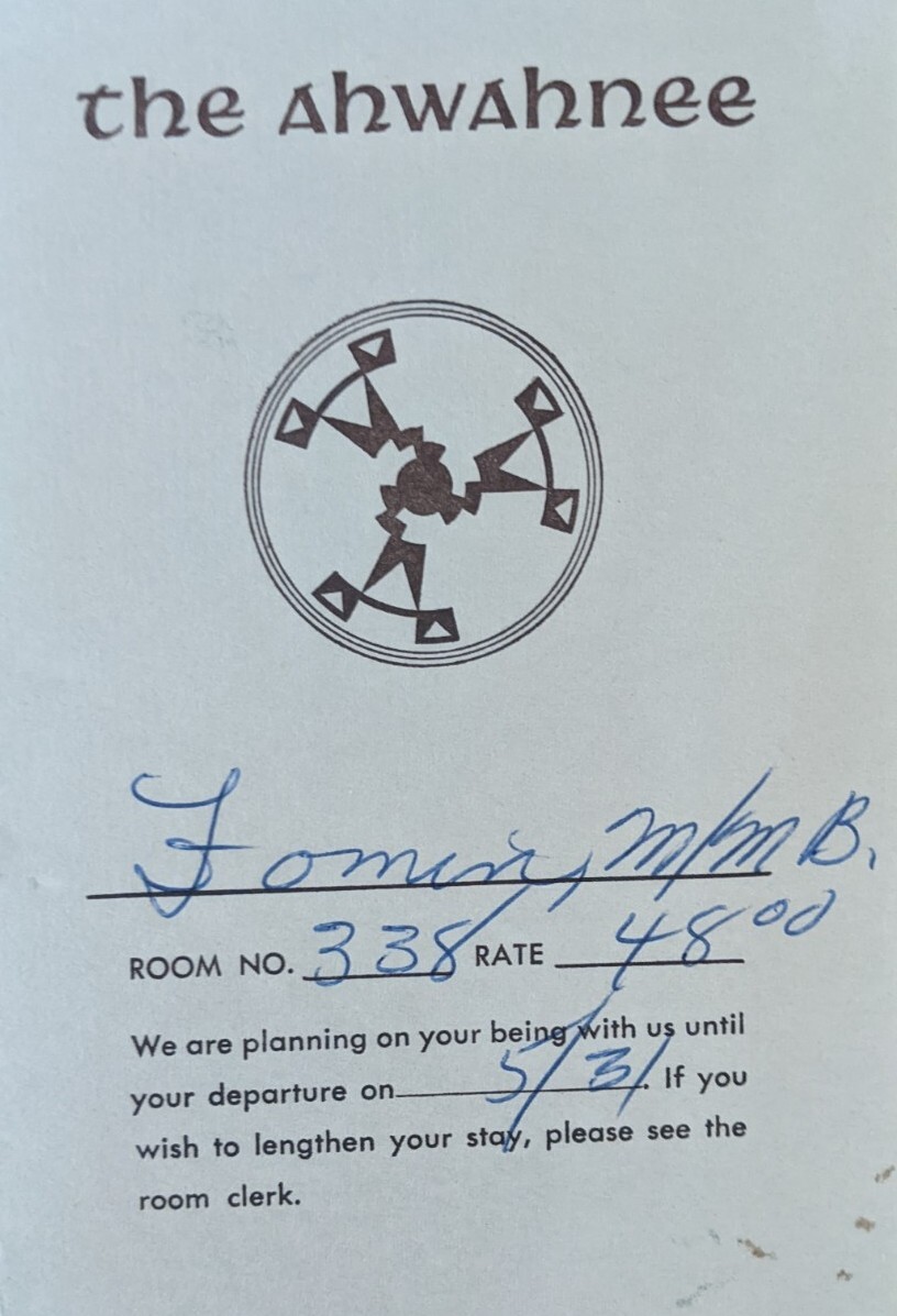 Ahwahnee Hotel Guest Folder Yosemite $48/Night Coat & Tie For Dinner Tea Daily