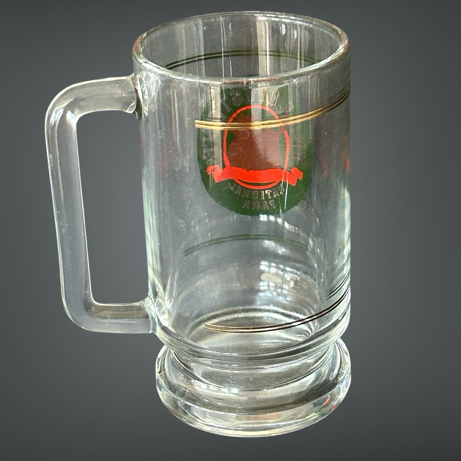 Vintage Yellowstone National Park Oldest And Best Moose Logo 16oz Glass Mug