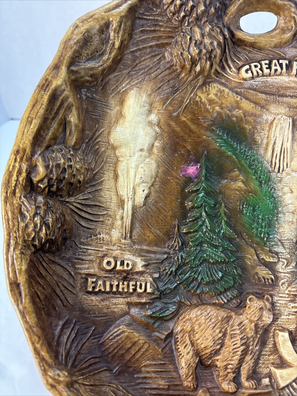 Vtg Grand Canyon National Park Souvenir Faux Wood Resin Bowl TACO Wall Hanging