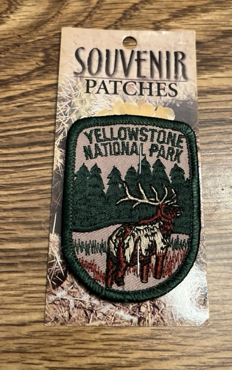 Yellowstone National Park US Souvenir 2.75″x2″ Embroidered Iron On Patch Elk NEW