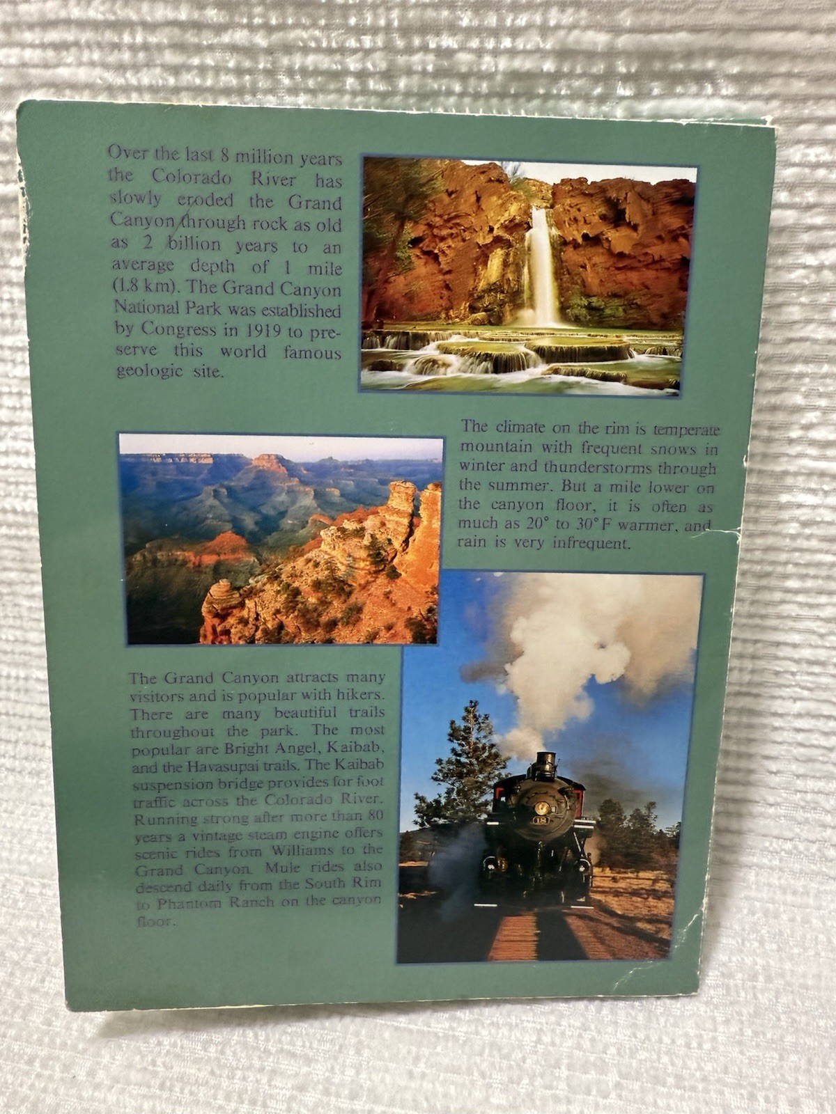 Vtg. 1990-“GRAND CANYON NATIONAL PARK” 12 Count-4 X 6 Postcard Pack/Set (Unused)