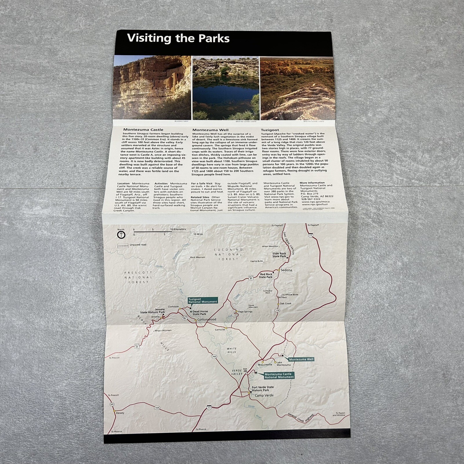 2006 Montezuma Castle Tuzigoot National Park Service Official Map and Guide