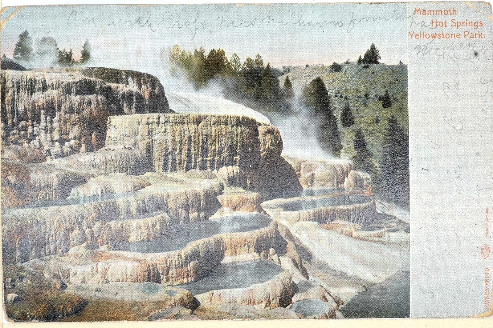 Mammoth Hot Springs Yellowstone National Park Souvenir Posted RPPC
