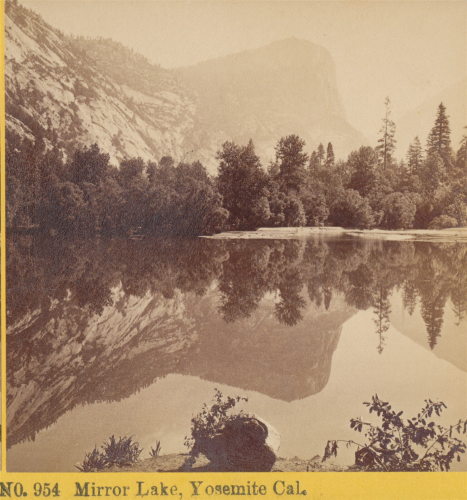 c1870 Mirror Lake Yosemite California Kilburn Brothers Stereoview Photograph