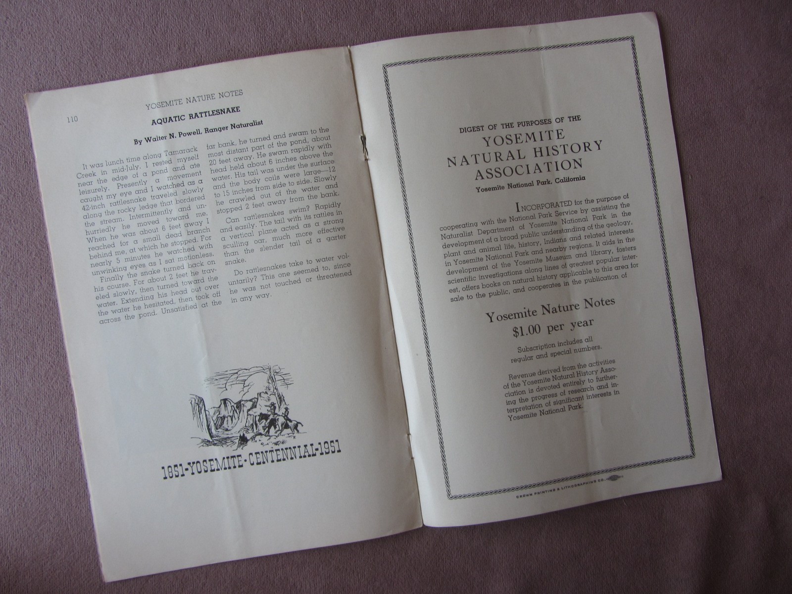 Vtg 1951 YOSEMITE National Park Nature Notes * White Medicine Man James Savage