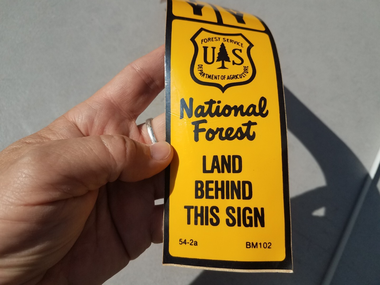 NOS Vintage US Forest Service Property Boundary 15″ Sticker Sign National Park
