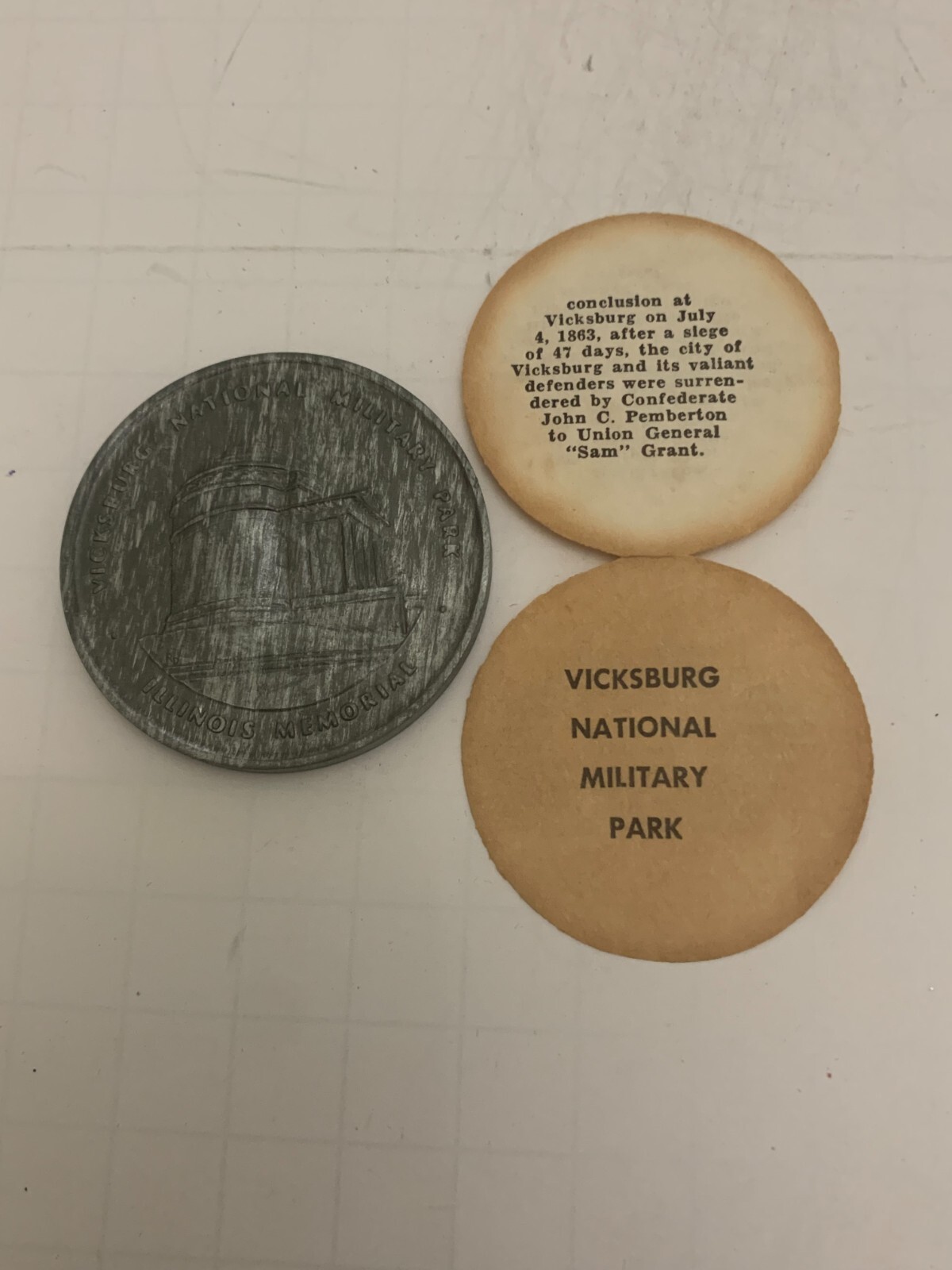 Vintage Vicksburg Mississippi National Military Park Medallion