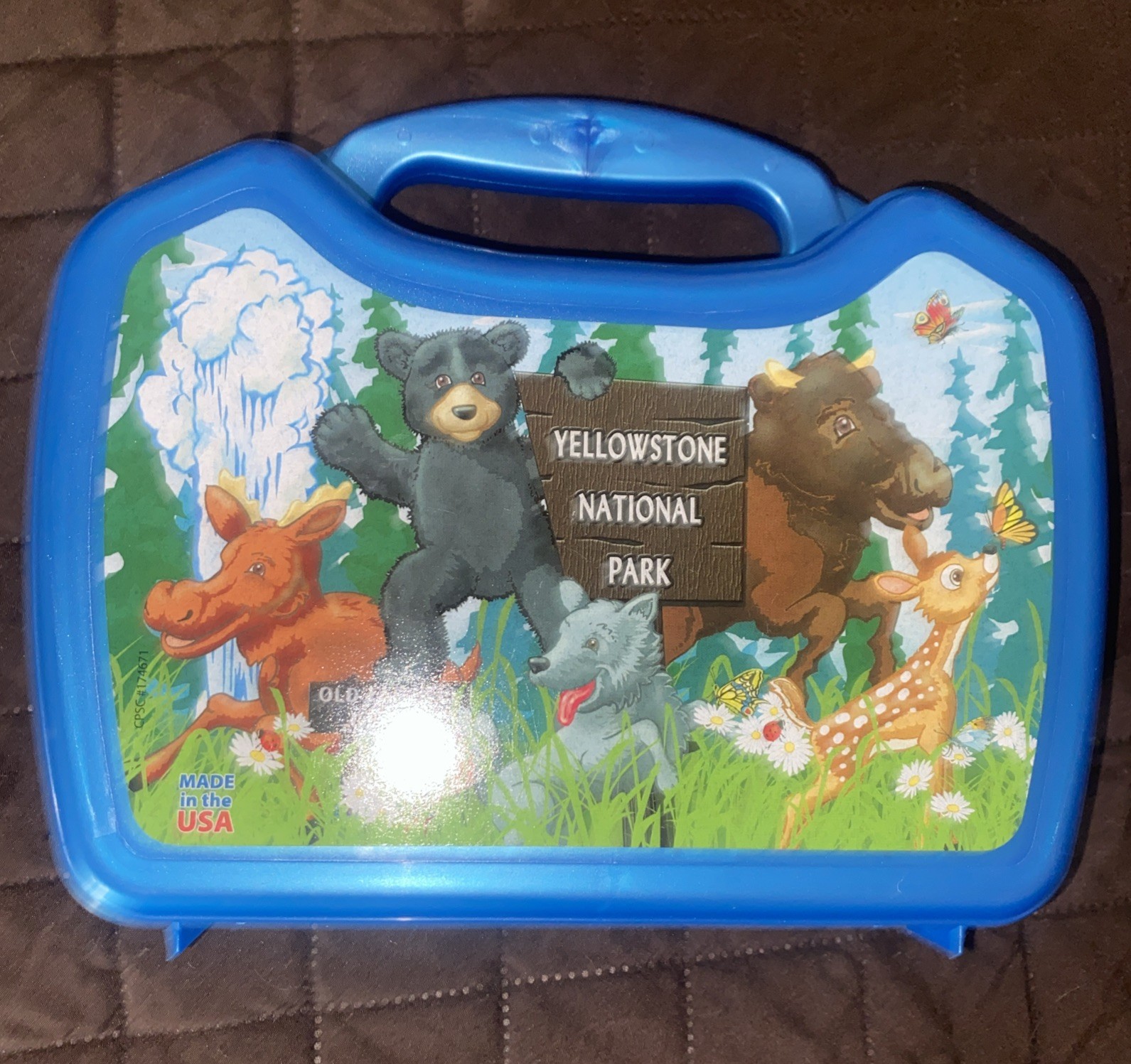 Yellowstone National Park Whirley Drinkworks Blue Lunch Box Old Faithful Geyser