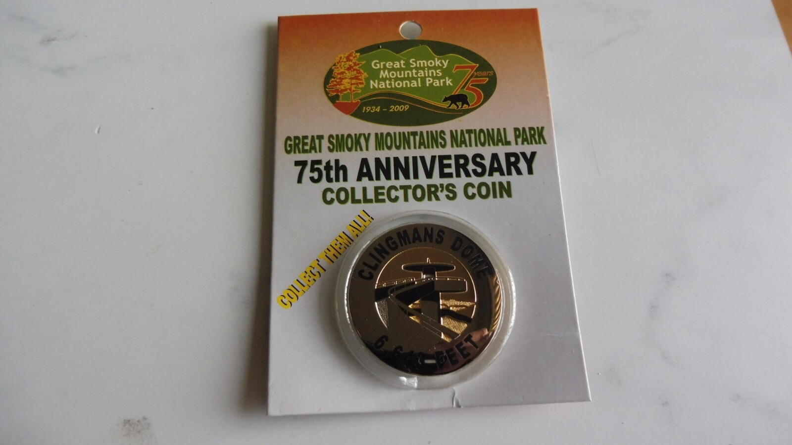 LOT (3) 2009 SMOKY MOUNTAINS COLLECTOR’S COIN MEDAL 75TH ANNIVERSARY SOUVENIR NP