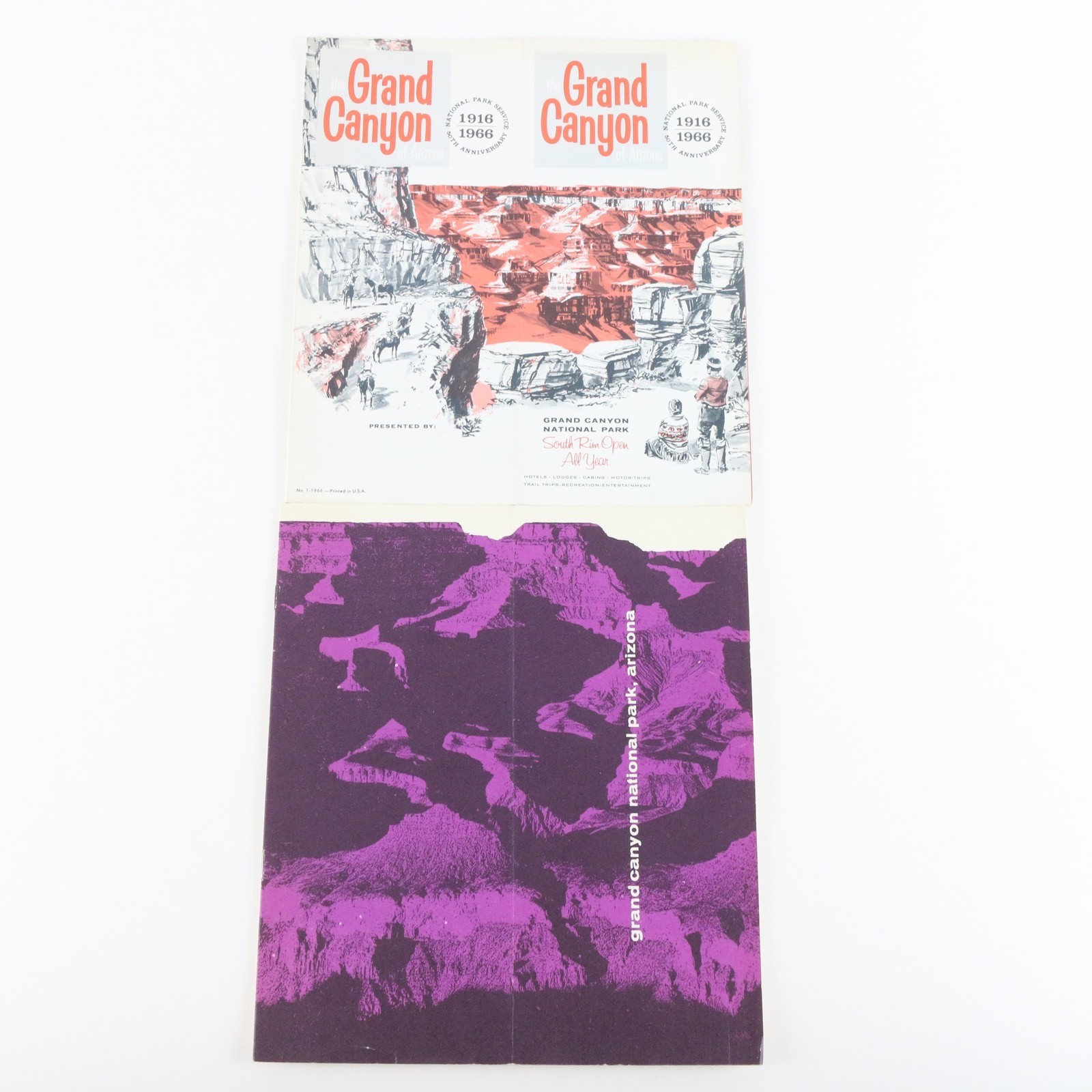 Lot Of 2 Vintage Grand Canyon Arizona National Park Brochures 1966 & 1968