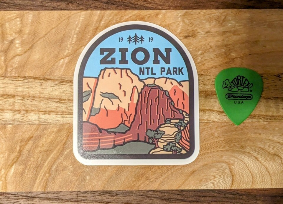 Large Zion National Park Sticker Decal 4″