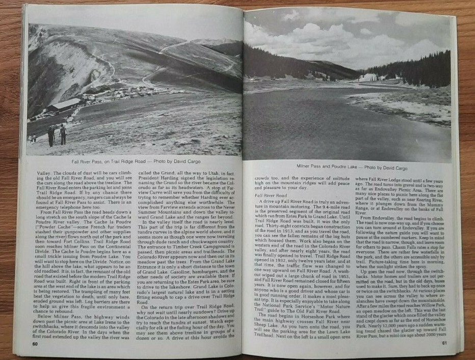 Vintage 1978 Exploring Rocky Mountain National Park by David Cargo Guide Book