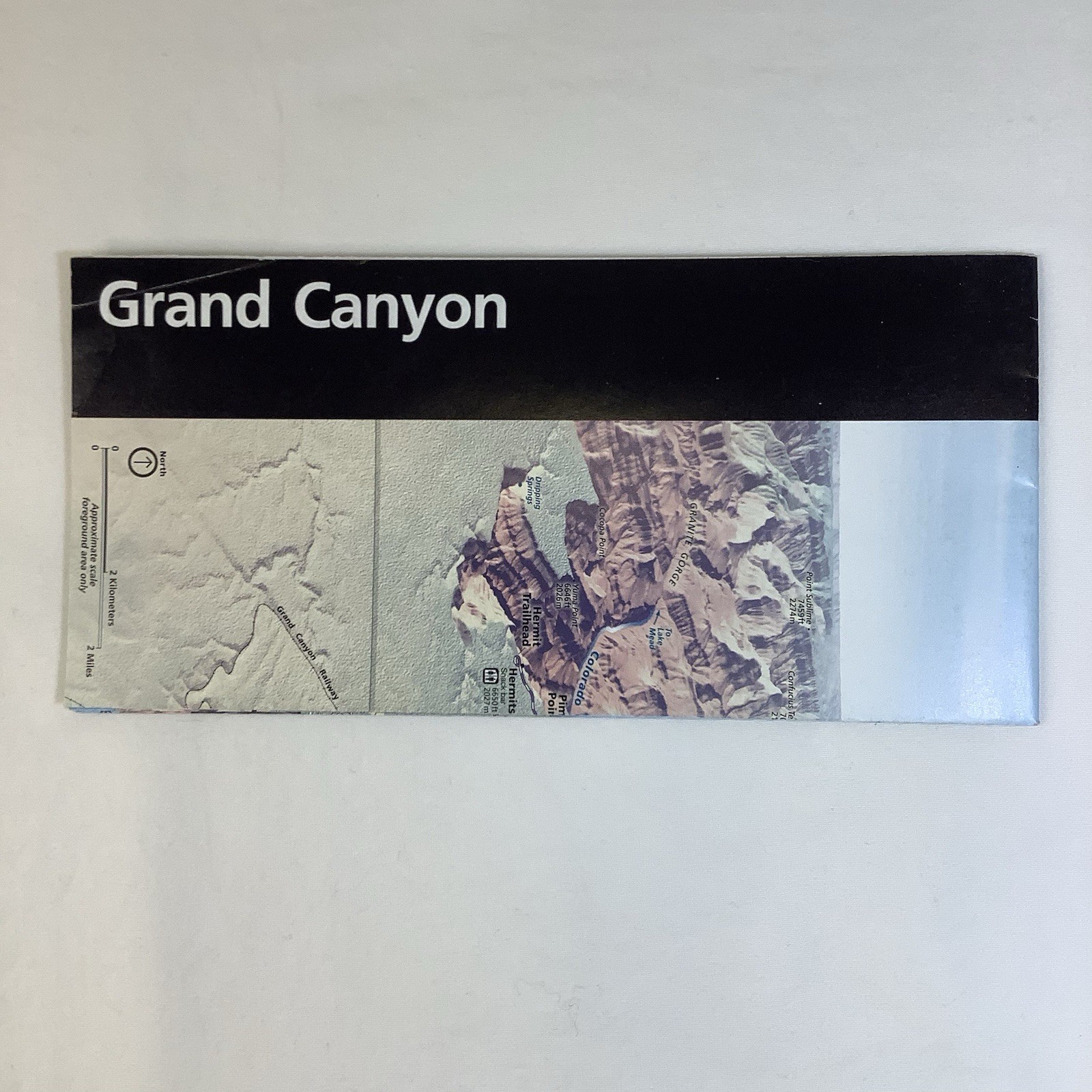 Grand Canyon Map & Tourist Guide 2001 National Park Arizona Colorado River