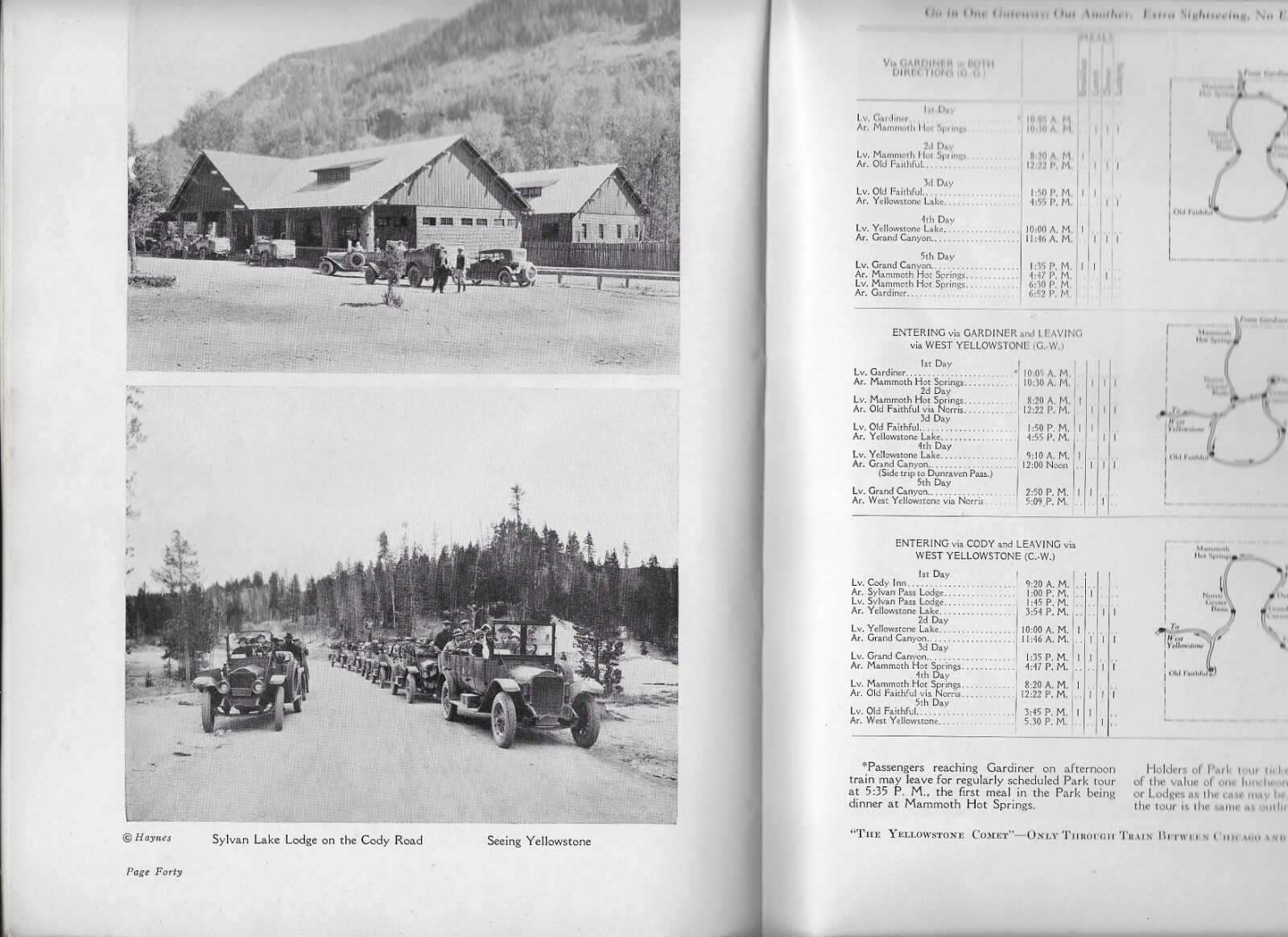 1928: N.Pacific Railway, MAGIC YELLOWSTONE, 1st.Ed.,64p., 70+ Photos & Maps.