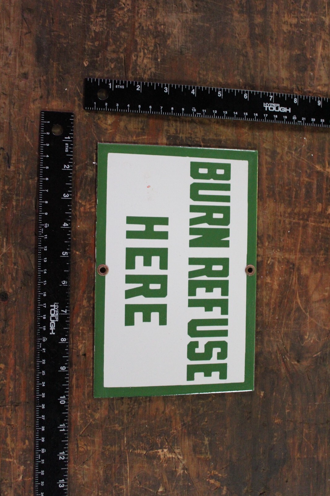 US FOREST BURN REFUSE HERE PORCELAIN METAL SIGN CAMPING NATIONAL PARK SMOKEY GAS