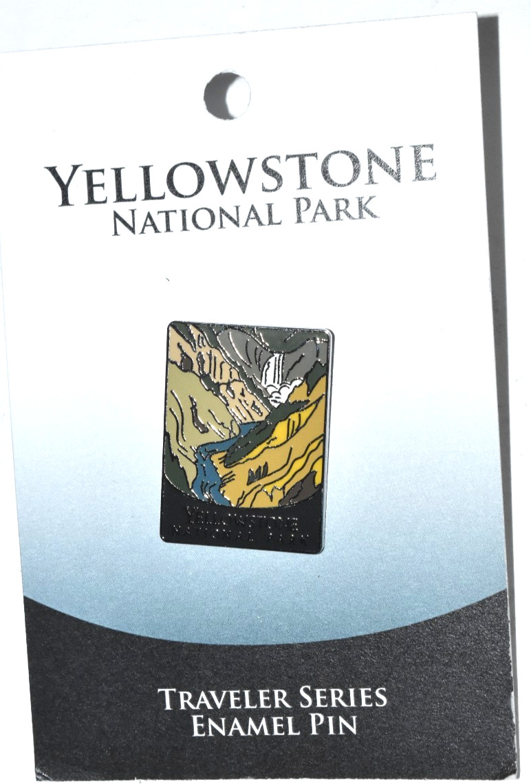 NPS “YELLOWSTONE Ntl Park,” Enamel Lapel Pin (0.75″ x 1.125″ Oval) New on Card