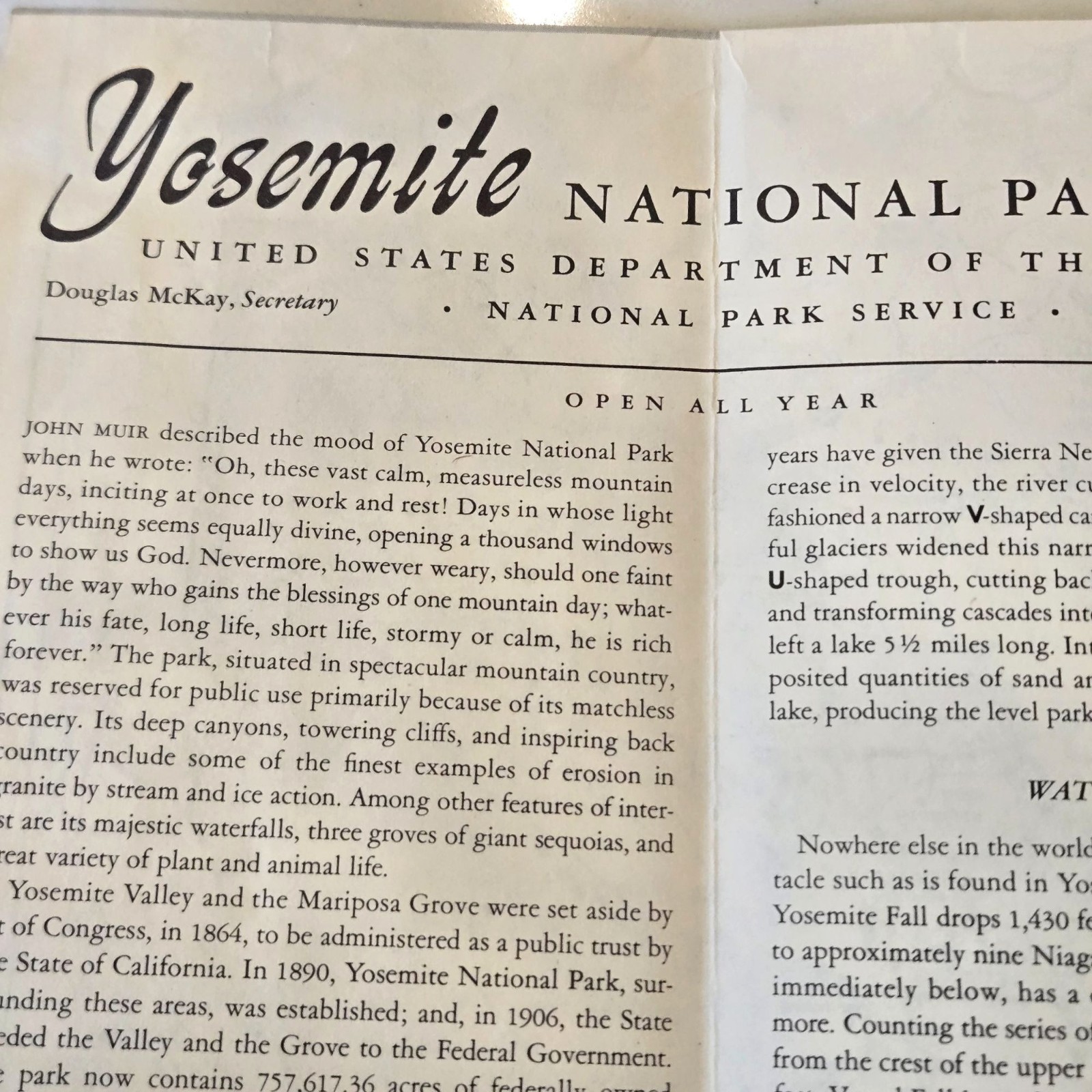 Yosemite National Park 1954 Naturalist Program Brochure Pictures Ephemera Lot