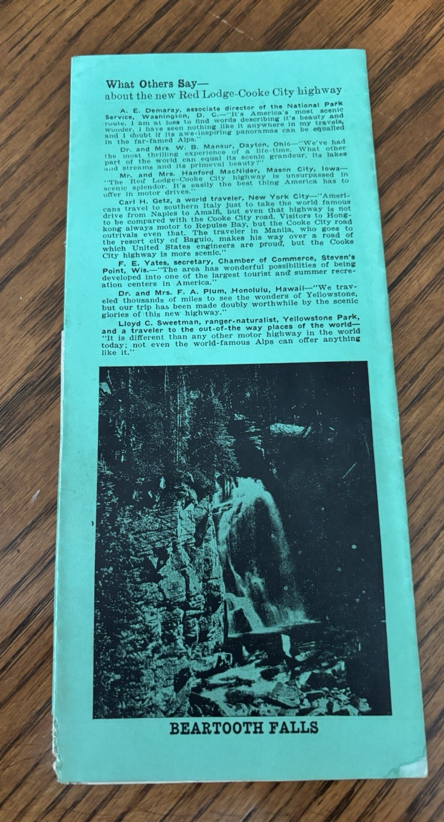 1930 Yellowstone National Park Brochure