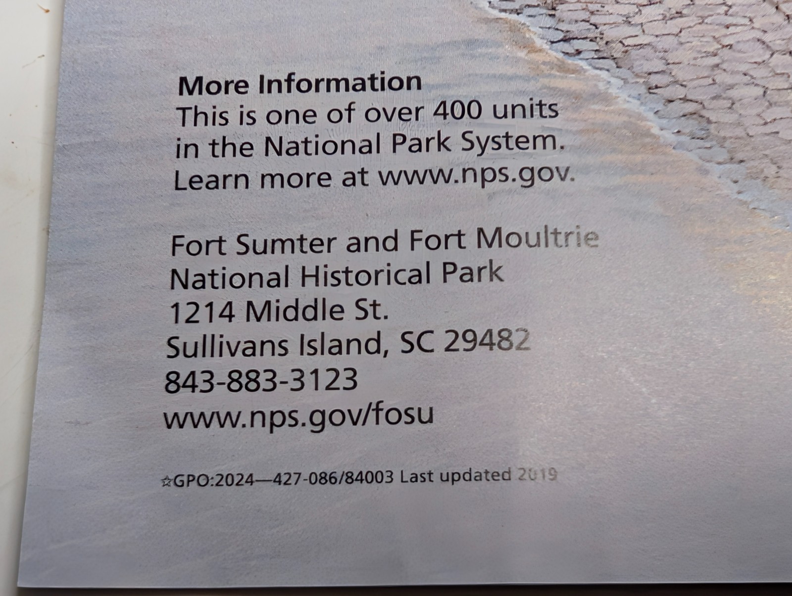 Fort Sumter National Historical Park South Carolina Civil War NPS Brochure Map