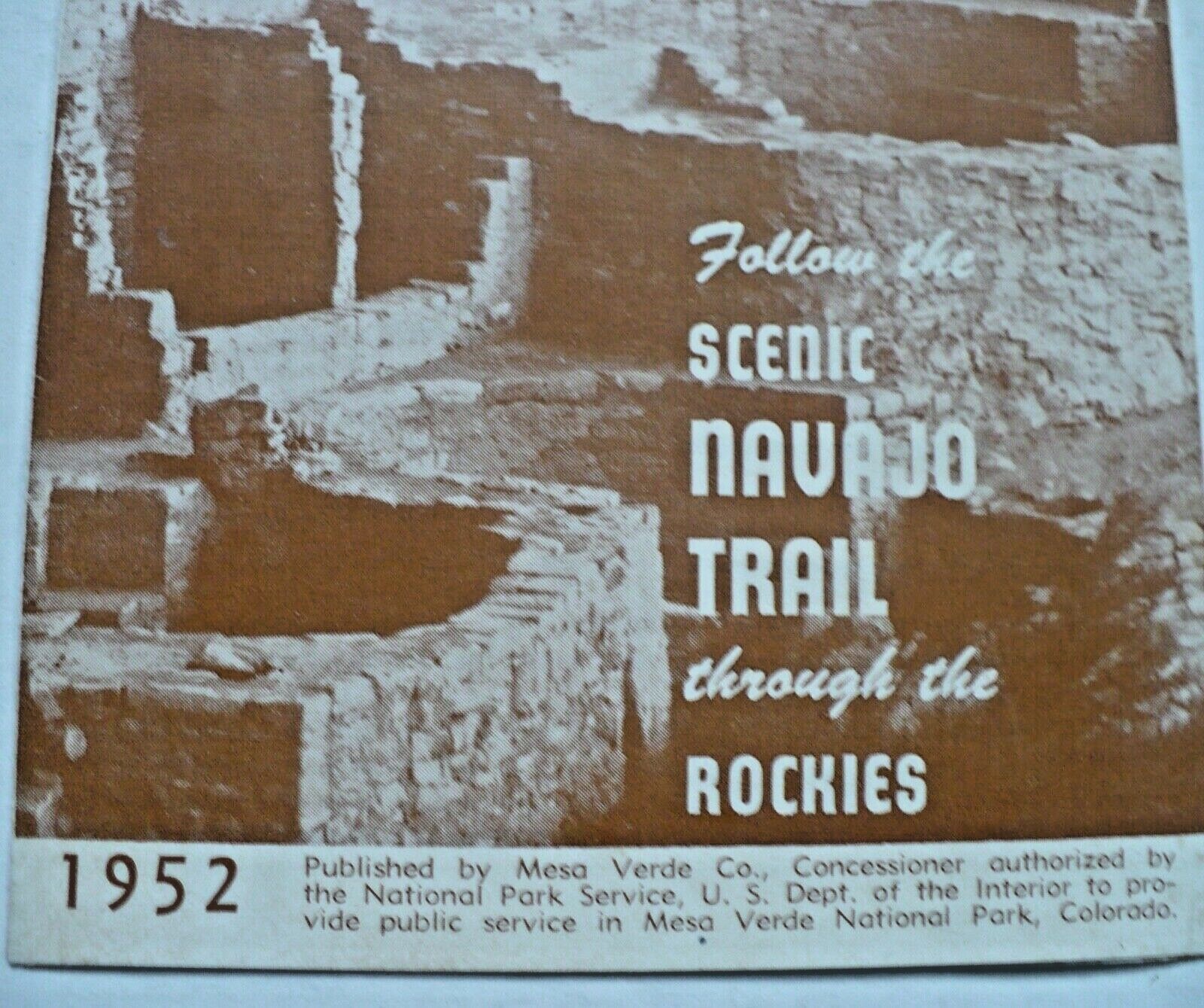 Vintage 1952 Map and Guide Mesa Verde National Park Excellent Condition