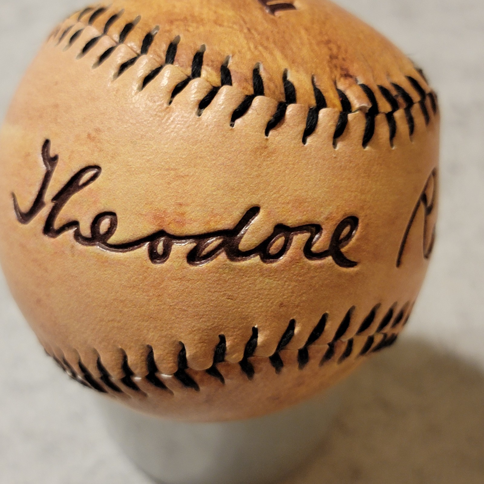 Theodore Roosevelt Yellowstone National Park Souvenir Baseball Engraved Leather