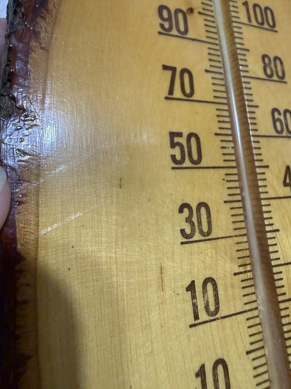 Vtg. “GREAT SMOKY MOUNTAINS” 11.75” Collector Wood Slice Wall Thermometer